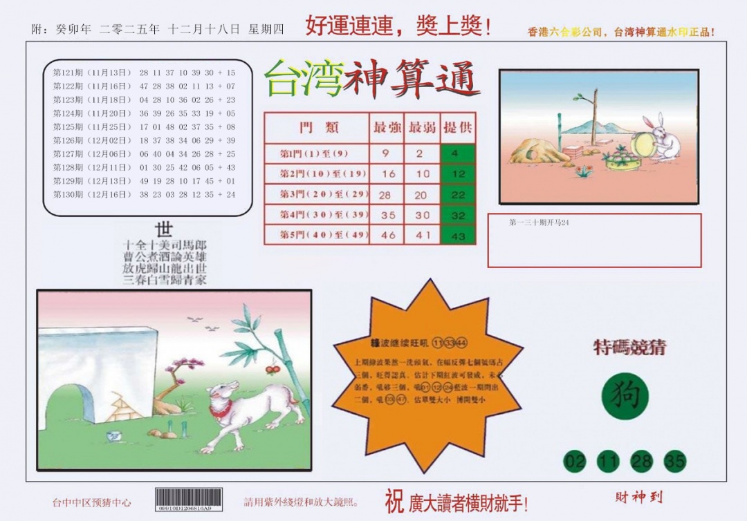 131期4-台湾神算[图]