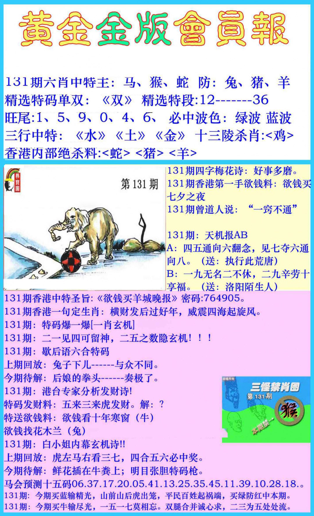 131期黄金金版会员报[图]