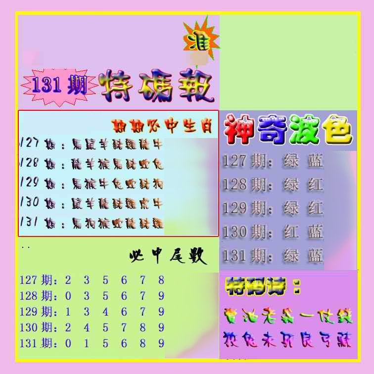 131期生财有道特码报[图]