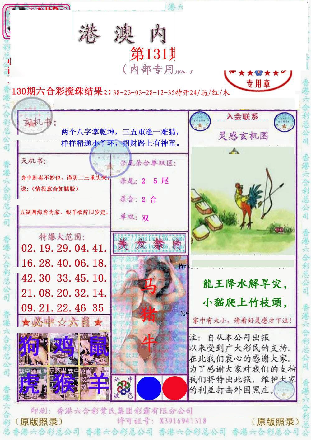 131期港澳内幕报[图]