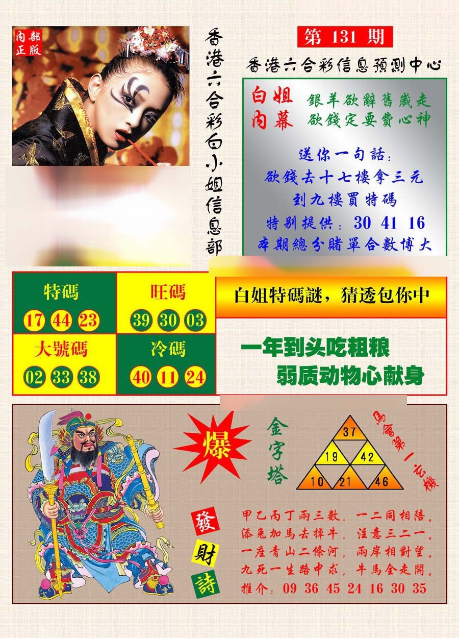 131期港彩内幕报[图]