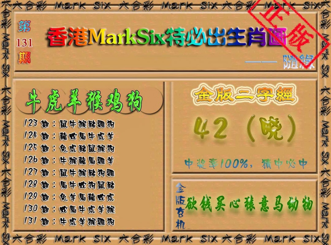 131期特必出生肖图[图]