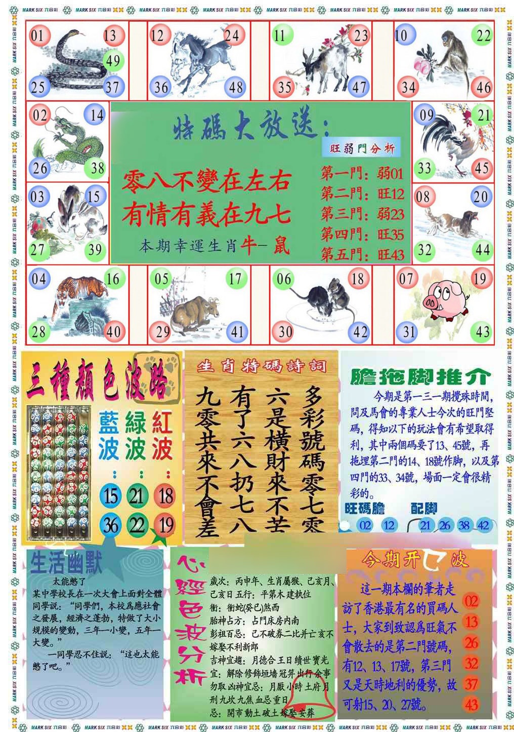 131期马经心经B(新图推荐)[图]