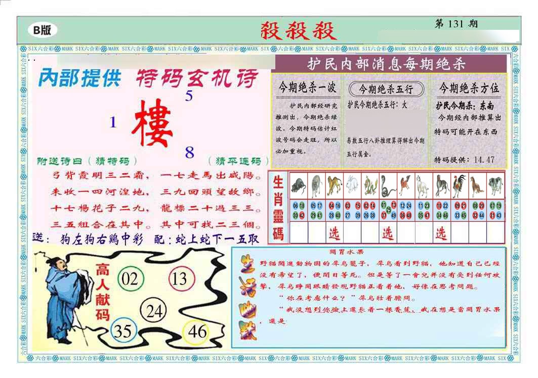 131期马经杀杀杀B(新图推荐)[图]