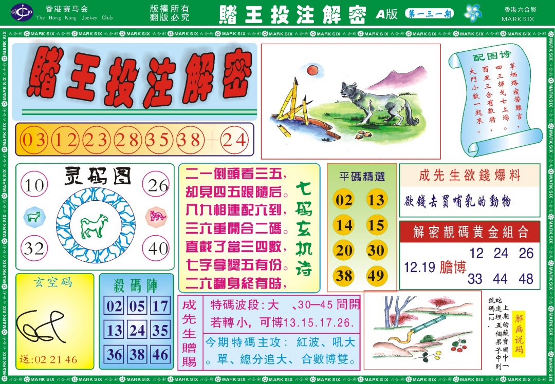 131期赌王投注解密记录[图]