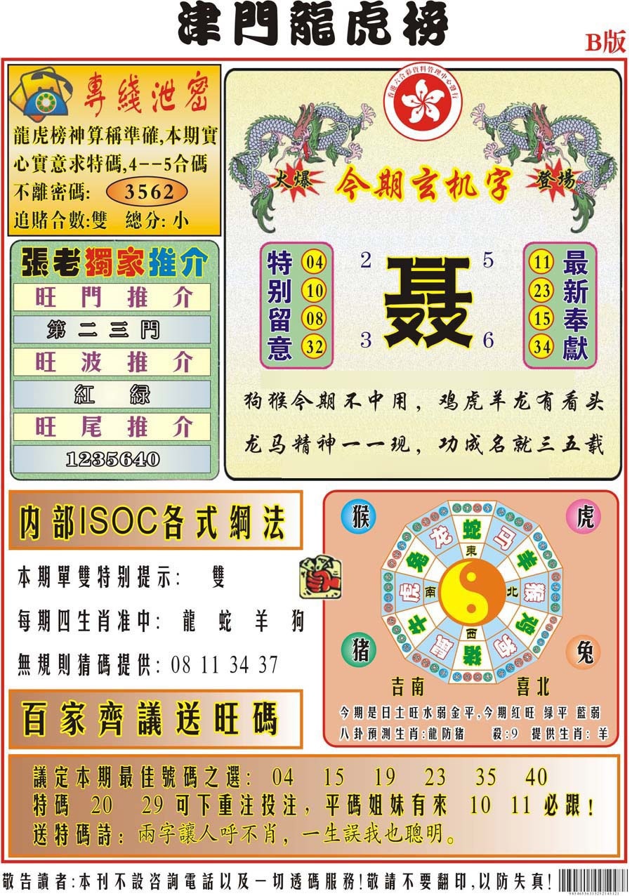 131期津门龙虎榜B[图]