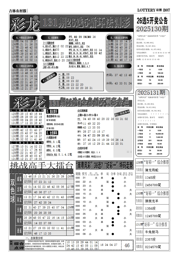 131期七星彩图(高清)D[图]